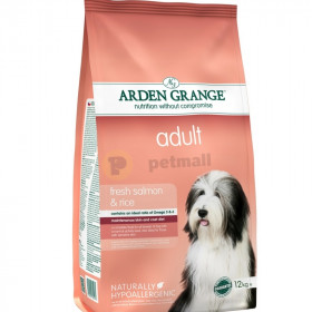 Суха храна за пораснали кучета от всеки размер и порода Arden Grange Adult Formulas  със сьомга за чувствителен стомах и подобряване качеството на козината над 12 месеца